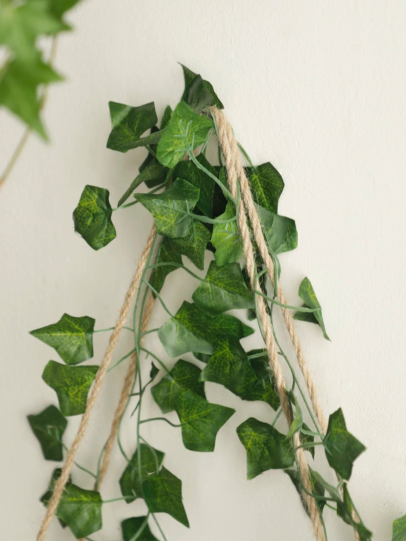 Artificial Ivy Illuminated Wood Shelf