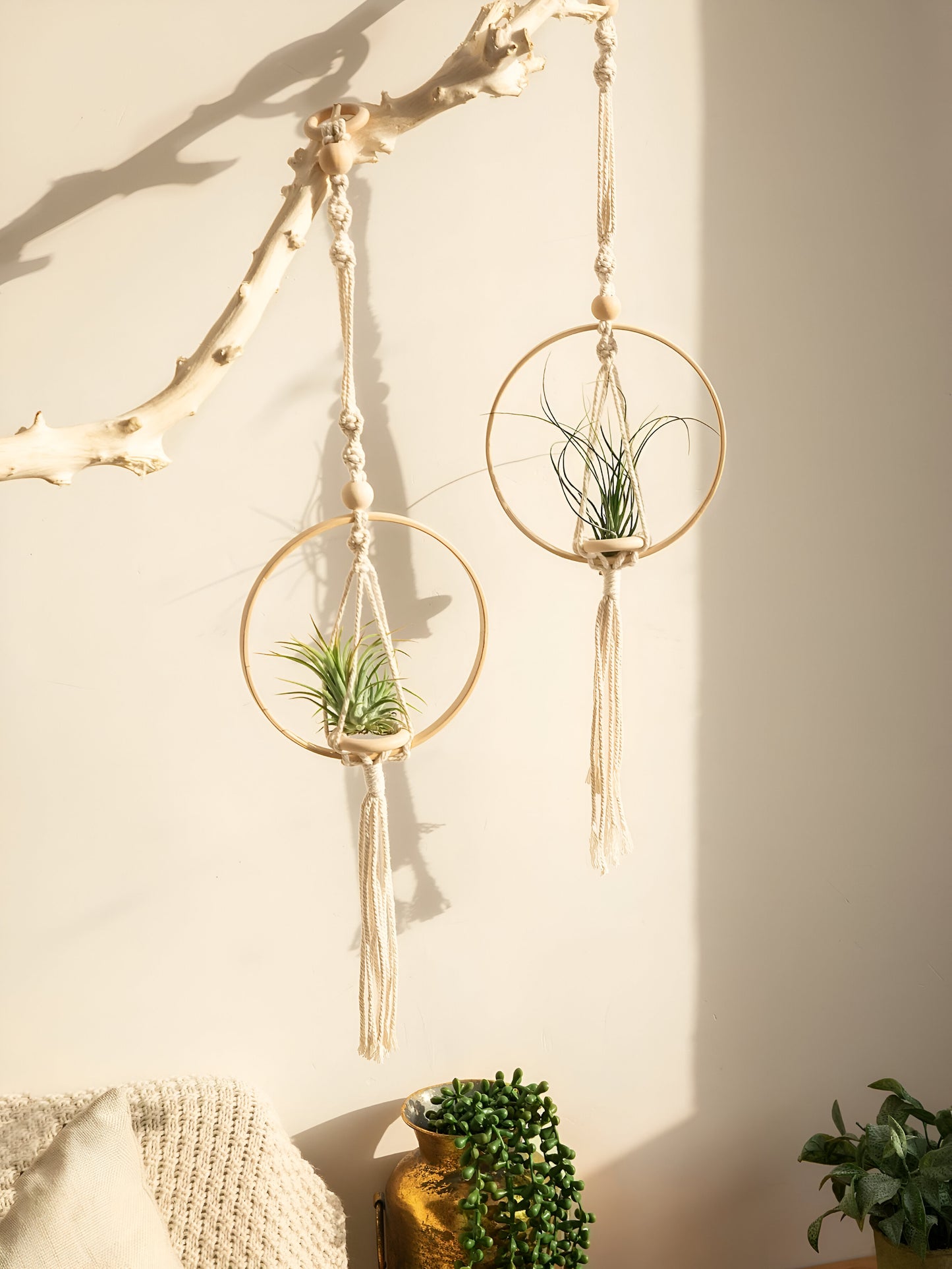 Macrame Floating Flower Pots