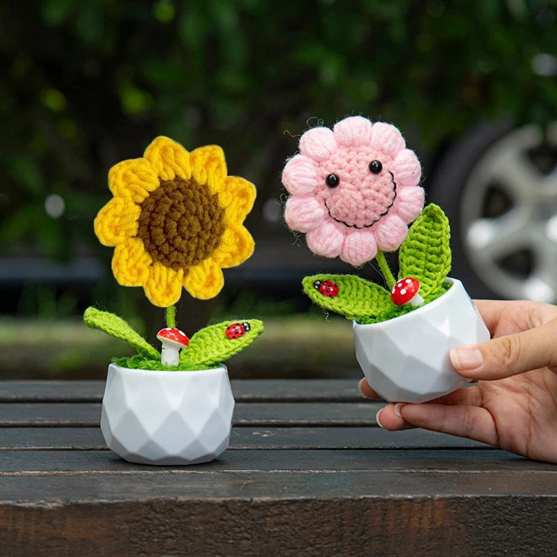 Mini Crochet Sunflowers