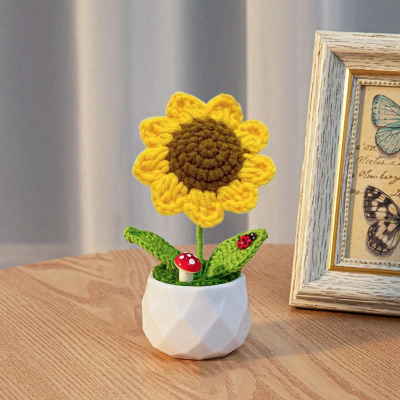 Mini Crochet Sunflowers